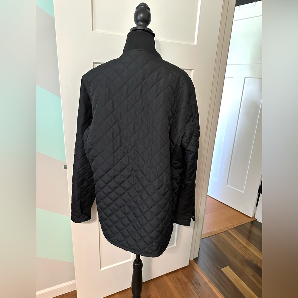 Arizona Jeans Mens Water Resistant Midweight Quilted Jacket Long Black Medium - Picture 3 of 7